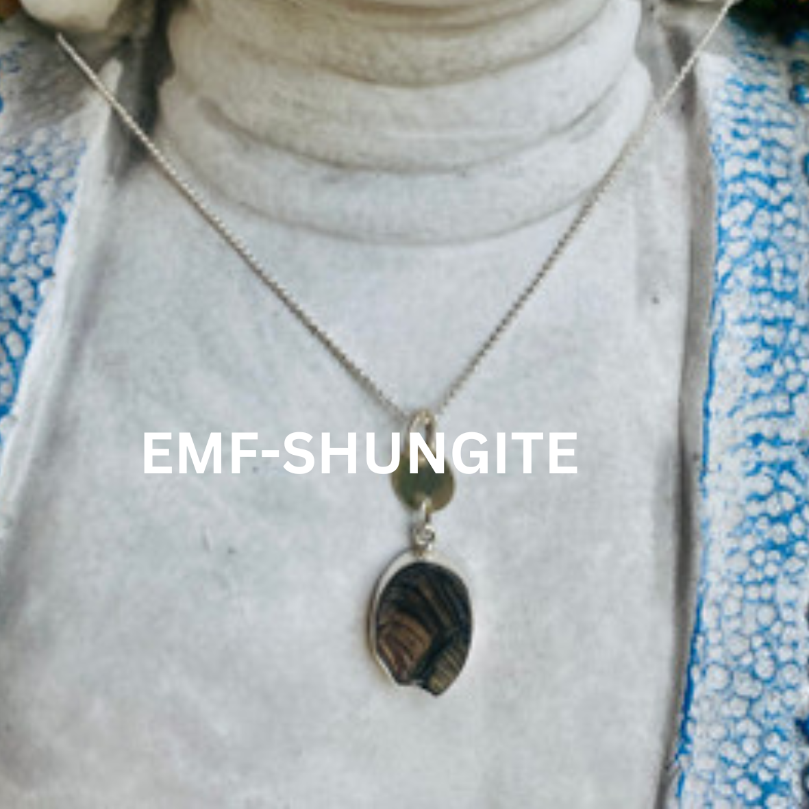 Shungite crystal Necklace for Men Women - Emf protection